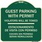Signmission Guest Parking with Permit Violators Will Be Towed Estacionamento De Visita Con Permis, G-1818-23926 A-DES-G-1818-23926 - alternate 1